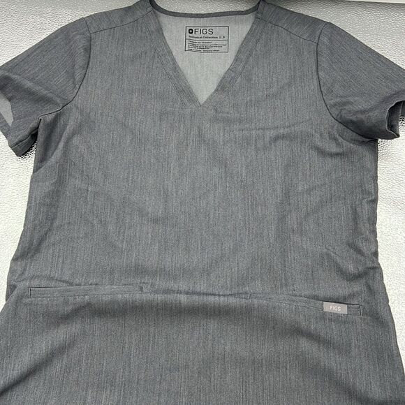Figs Casma 3 pocket graphite v neck scrubs top small - Picture 4 of 7